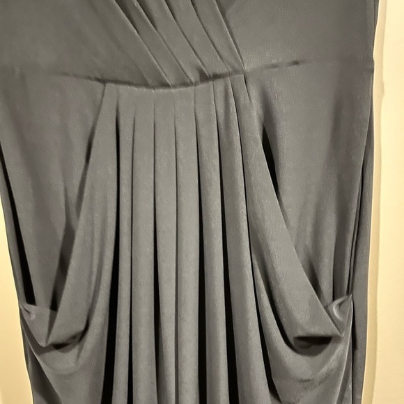 Anne Klein Chic Basic Black V Neck MIDI Dress with pockets Size 8 - Picture 5 of 7